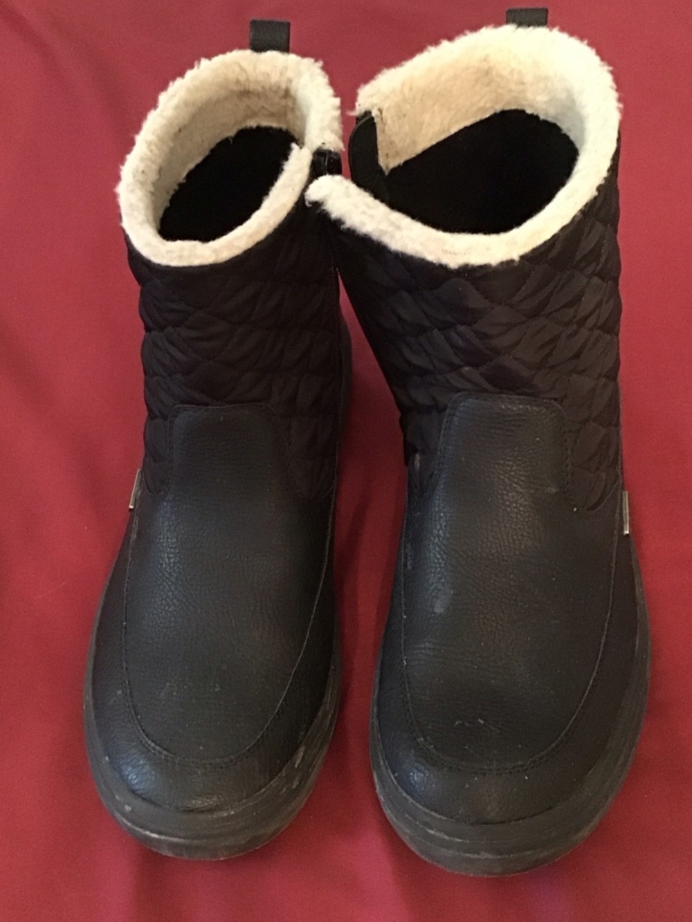 Merrell Black Waterproof Quilted Faux-Shearling Winter Ankle Boots
